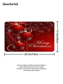 1/3/4 Peças Conjunto de Cortina de Chuveiro e Acessórios de Lanternas Vermelhas de Natal, Acessórios Impermeáveis e Resistentes ao Desgaste, com 12 Ganchos - Inclui Tampa de Assento Sanitário, Tapetes de Banho e Tapetes - Tecido de Poliéster Antiderrapante - Lavável - Perfeito para Decoração de Feriados, Casa/Quarto/Residência/Decoração Ocidental - Multicolorido - Visão 9