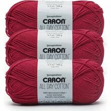 Premium Mercerized Cotton Yarn 3 Pack 173 Yards Each Soft Durable Knitting Crochet Thread Country Blue Color Quick-Dyeing Beginner Expert Use Scarves Blankets Home Decor Craft Projects - 紅唇 - 查看 1