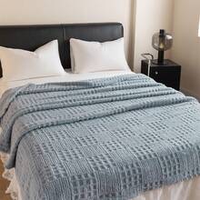 1pc Solid Color Taffeta Jacquard Textured Throw Blanket, Modern Polyester Fiber Jacquard Blanket, Bedding Blanket (No Pillowcase Included)