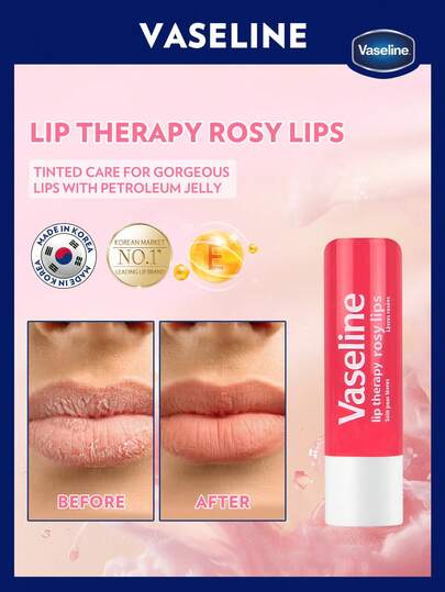 Vaseline [4.8克]| 斋月吉祥| 开斋后焕发光彩 | ROSY 润唇膏 | 纯净修复啫喱 | 适用于严重干燥和皲裂的嘴唇 | 无香型基础护理 | 韩国制造