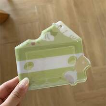 Soporte horizontal para tarjetas de PVC con forma de postre y pastel de dibujos animados, portador de tarjeta de ídolo, tarjeta de comida, tarjeta de identificación estudiantil, colgante de almacenamiento para cámara instantánea