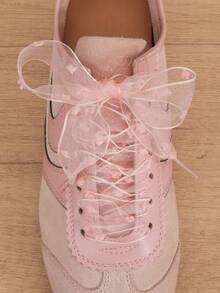 1 Pair - Cute 2.5cm Velvet Polka Dot Shoelaces, Suitable For Women's Casual Shoes, Sneakers, Canvas Shoes, Ballet Flats, Silk Shoes