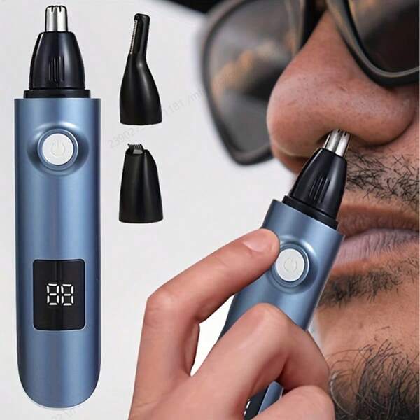 [Painless Nose Hair Trimmer] Professional Painless Electric Ear & Nose Hair Trimmer - Dual Blades, Vacuum Cleaning System, Easy To Clean, Suitable For Men And Women