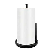 Paper Towel Holder Countertop, Standing Paper Roll Holder With Anti Slip Weighted Base, Stainless Steel Paper Towel Holder For Bathroom And Kitchen, Suit For Standard And Large Rolls, Black, Home Decor, Party & Christmas Storage - màu đen - Xem 1
