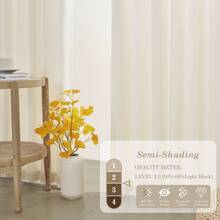 4 Panels Pinch Pleated Curtains Natural Linen Pinch Pleat Back Tab Semi-Shading Drapes With Hooks Rings Window Curtains Home Decor - Off White - View 3