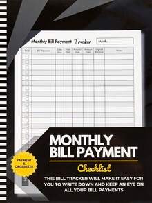 1 Stück spiralgebundenes Rechnungsverfolgungsheft: Monatliche Rechnungszahlungscheckliste mit Spiralbindung 21x14 cm
