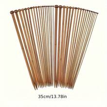 36pcs Bamboo Knitting Needle Set With Ergonomic Grip Handles, 13.7" Single Point Needles In Sizes US 2-10 (2.0-10.0mm), Ideal For Beginners And Adults, Perfect For Sweaters, Socks, Shawls And Scarves - 彩色 - 查看 12