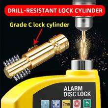 Portable Alarm Motorcycle Disc Brake Lock, Anti-Theft Lock For Outdoor Riding Scooter, Bicycle Alarm Disc Brake Lock, Bicycle Lock, Motorcycle Lock, Equipped With Reminder Rope, Aluminum Alloy Body And Coated Surface For Perfect Anti-Rust - Multicolor - View 8