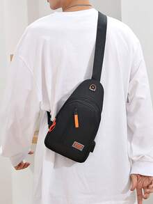 Large Capacity Men's Backpack Fashion Simple About Color Contrast Casual Crossbody Bag Business Shoulder Practical Chest Bag