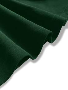 女士高腰及膝办公室半身裙，秋冬 - 墨綠色 - 查看 7