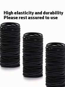 10Pcs/40Pcs/80Pcs/100Pcs High Elasticity Thick Black Hair Ties, Hair Accessories For Hairstyles, Hair Rope Scrunchies, Ponytail Holders - Hair Styling Tools, Rubber Bands, Multi-Functional Hair Accessories For Thick And Curly Hair For Women Or Men, Won't Damage Hair, Reusable, Suitable For Daily Life, Outdoor, Shower, Elastic Band, Casual Party, Work Commute, Sports, Campus, Dating, Vacation, Great Gift For Moms, Friends, Couples, Classmates ,Hair Elastics ,Hair Rubber Bands