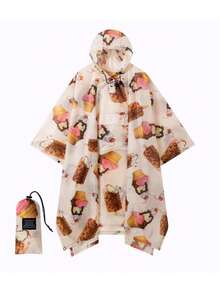 3-In-1 Multifunctional Hooded Rain Poncho For Adults With Neckline Buttons, Portable Raincoat With Pockets, Lightweight Rain Jacket For Women And Men Outdoor Activities