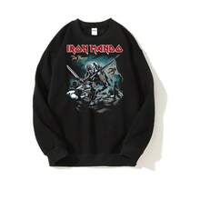 Iron-MandoSS  Japanese Anime Cartoon Pullover Sweatshirts Unisex Long Sleeve O-Neck Casual Top Sweatshirt Men & Women Graphic Sweatshirts Printed Funny Sweatshirts Spring Autumn And Winter Streetwear Clothes For Male & Female - 黑色 - 查看 1