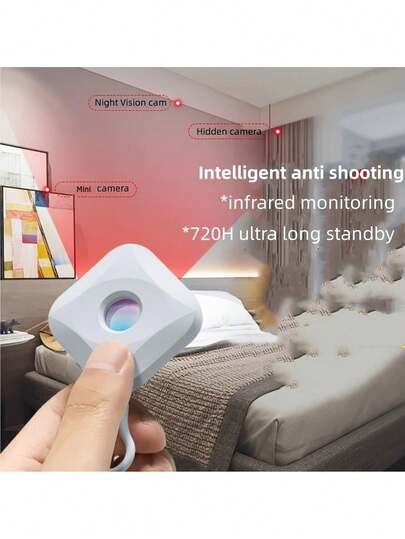 1pc Anti Spy Detector, Equipped Infrared Sensor Hidden Detector Dual Mode (Remote Motion Detection), 720° Long Range Detection, No Power Needed, Compact Lightweight 24/7 Monitoring, Home/Office/Hotel Security, Compatible Smartphones/Tablets (No Signal Required) Ideal Espionage Surveillance Device view 7