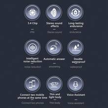 JYD-C63 Motorcycle Helmet Headset 1000mAh Bluetooth 5.4 Voice Control Waterproof Motorcycle Wireless Hands-On Talking Headset For Cycling Earphone