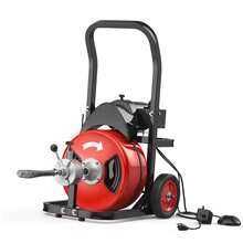 Máquina de Limpieza de Drenaje, 750W Máquina Destapador de Cañeria con 30 Meter x 3/4 Pulgadas Cable, 6 Cortadores, Interruptor de Pedal Neumático, Adecuada para Tuberías de 10 a 20cm - 100 pies x 3/4 de pulgada - Ver 8