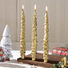 Christmas Golden Christmas Tree Long Pole Shaped Candle Festive Atmosphere Decoration Prop Home Decoration - Multi Scents - View 3