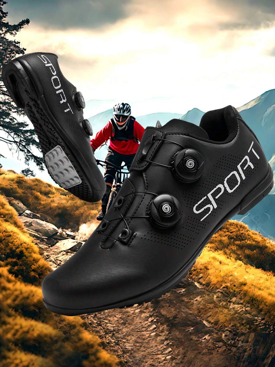 New Professional Cycling Shoes For Men And Women, Unisex Cycling Shoes, Gym Shoes, Lightweight, Anti-Slip And Wear-Resistant, Outdoor Cycling Shoes Sports Shoes. - Black - View 1