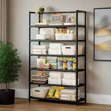 LOVEWE 5-Tier Metal Storage Unit (1-Pack) - Freestanding, Anti-Wobble (Silver) | Holiday Home/Garage Bookshelf/Storage Rack