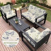 HANDONTIME 8Pcs Patio Cushion Covers Stretch Outdoor Couch Cover Cushions Outdoor Furniture Waterproof Patio Furniture Cover Pets Sofa Covers Washable (Khaki,Cover Only) - B:bướm - Xem 8