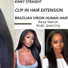 9A Grade Brazilian Remy Human Hair, Seamless Straight Clip-In Hair Extensions, Daily Wear, Brazilian Virgin Hair, Full Head Curly Clip-In Hair Extensions, Brazilian Remy Hair Extensions, For Women - S1B - View 7