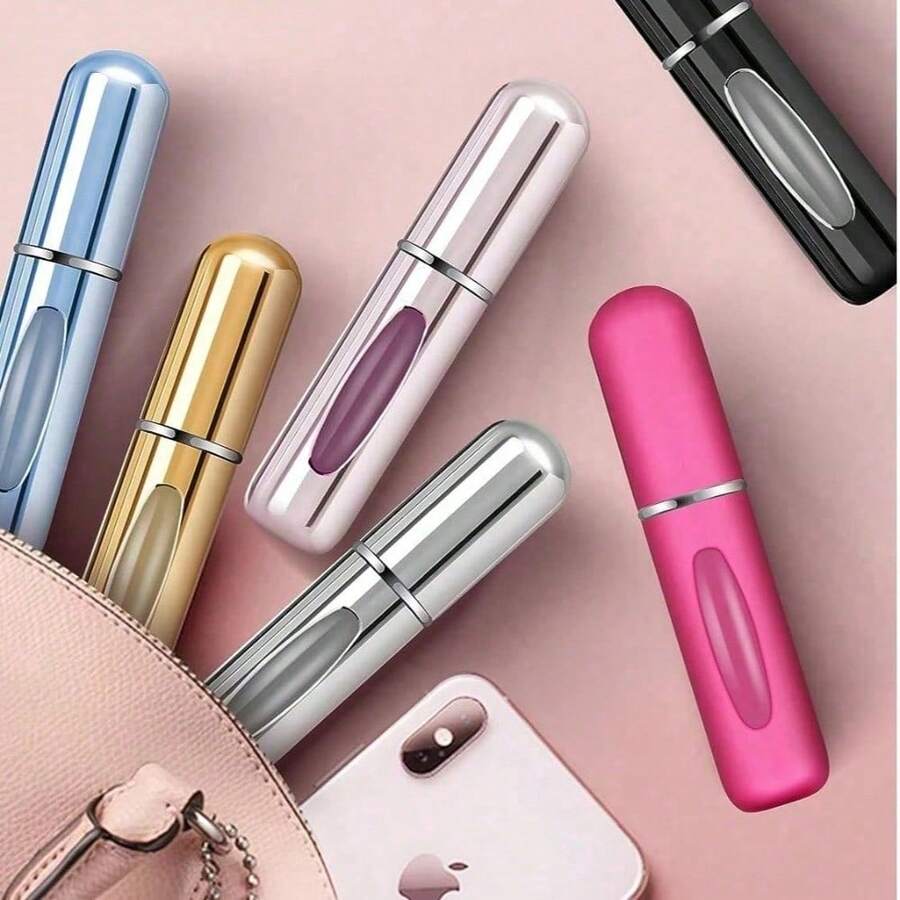 6Pcs Travel Perfume Bottle Refillable Portable Mini Atomizer Spray Refill Bottle Women Pocket Dispenser Cologne Sprayer 5ml - Random Style - View 1