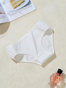 4条装白色纯棉高弹力透气无缝女式三角裤