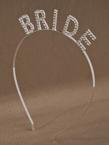 Băng đô chữ BRIDE đính đá, phụ kiện trang trí đám cưới, quà tặng cho phù dâu, phụ kiện ngày Valentine. - Bạc - Xem 2