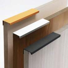 4 件现代哑光黑色铝制橱柜把手 - 光滑的指边拉手，适用于橱柜、抽屉和厨房拉环 - 6 英寸/150 毫米长，耐用、易于安装，多功能五金件