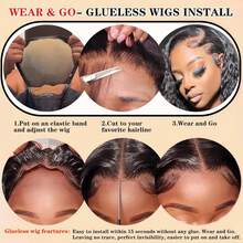 bling hair Wear And Go Glueless Wigs Human Hair Pre Plucked Pre Cut 6x4 Deep Wave Lace Frontal Wigs Human Hair 200% Density 26 Inch Ready To Wear Deep Wave Curly Glueless 5x5 Lace Closure Wigs Glueless Wig For Women Curly Wave 9x6 7x5 Glueless Wig HD Transparent Lace Front Wigs Brazilian Wet And Wavy For Beginners Natural Color - Natural Black - 查看 8