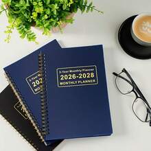 1 pieza Cuaderno A5 con plan innovador y práctico de 3 años 2026-2028, libro de planificación anual, semanal y diaria, gestión del tiempo, manual de eficiencia, establecimiento de objetivos, planificación de proyectos, tapa dura, aplicable para estudiantes, diario de trabajo, horario de estudio