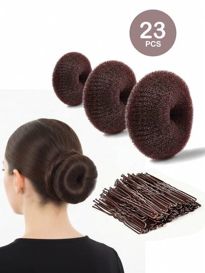 Solid Color Nylon Hair Bun Maker, Hair Donut ,Hair Styling Kit ,Hair Tool Kit ,Hair Styling Tools For Barber Salon Beauty Travel Essential Hair Products,Hair Cares,Hair Accessories