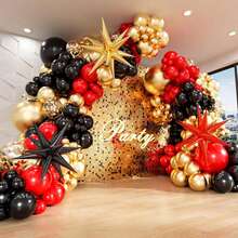 20/50PCS Red, Black And Gold Latex Balloon Set, 5/10/12 Inch Balloon Garland Kit For Wedding, Birthday, Bachelorette Party, Anniversary, Gender Reveal, Christmas Party, Balloon Arch Decorations, Photo Backdrop, DIY Party Decor - Black, Gold and Red Suit - View 7