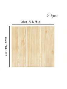 30pcs Waterproof Foam Wall Stickers, 3D Wood Grain Design Self-Adhesive Wallpaper, Suitable For Bathroom, Kitchen And Simple Home Wall Renovation