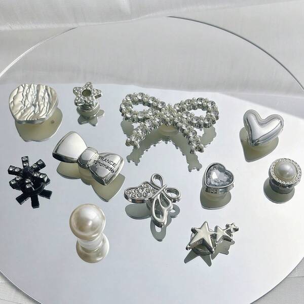 11 Stücke/Set Schleifenförmige ABS Kunststoff Mode Damen Sandalenanhänger, geeignet für den täglichen Gebrauch in allen Jahreszeiten