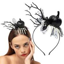 1 Halloween Witch Headband - Gothic Decoration Accessories, Hanging Skeletons And Spider Web Design - Anti-Slip Headband, Suitable For Halloween Costume, Role Playing, Theme Party - Easy Hair Accessories, Halloween Costume, Cosplay Props, Exquisite Details, Horror Ambient, Cosplayer Must-Have