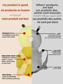 1pc Baby Walking Protection Bee Shaped Pillow,Baby Guardian Walker Head Protector - Ultra-Soft, Breathable, Adjustable, Anti-Fall Protection Backpack Pad,Machine Washable, And Durable Soft Polyester Fiber For Babies 6-36 Months