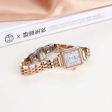 Reloj de mujer de concha cuadrada, verde esmeralda