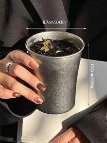 1 bucată de ceașcă de cafea din oțel inoxidabil 304, ceașcă mată groasă cu gură largă, ceașcă pentru băuturi reci, ceașcă pentru suc, ceașcă de băut, portabilă și durabilă, potrivită pentru camping, acasă, birou, foarte potrivită pentru cadouri și sărbători