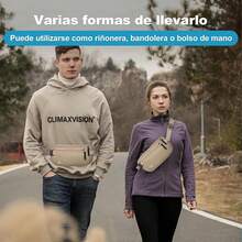 Cangurera Mujer y Hombres con Soporte Delgado para Pasaporte y Cremallera Invisible,Cinturón de Viaje con Tecnología Bloqueo RFID, Riñonera para Viaje, Deporte, Running, Ejercicio (Negro) - Caqui - Ver 10