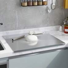 Stainless Steel Cutting Board. Stainless Steel Cutting Board With Raised Edges, Easy To Clean Pastry Board, Suitable For Kitchen Countertop Meat, Fruit, Vegetable, Bread And Baking Products Large Cutting Board.