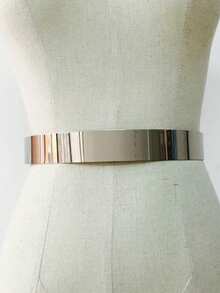 1条女士银色光滑经典户外装饰可调节腰链，适合派对、休闲穿着，也是送给朋友的圣诞礼物。 - 銀色 - 查看 5