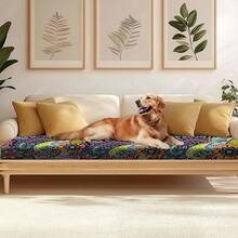 HANDONTIME 8Pcs Patio Cushion Covers Stretch Outdoor Couch Cover Cushions Outdoor Furniture Waterproof Patio Furniture Cover Pets Sofa Covers Washable (Khaki,Cover Only) - C:藍綠色 - 查看 10