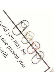 100pcs/50pcs/20pcs Mini Heart-Shaped Golden Paper Clips, Creative Metal Office Supplies Suitable For Study, Office, Home