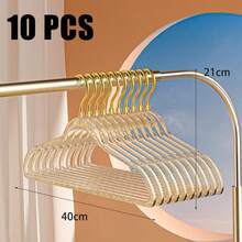 5/10 piezas Perchas de acrílico transparente Perchas de plástico con brillo Perchas para trajes antideslizantes y ahorradoras de espacio Perchas de ropa resistentes con muescas antideslizantes Perchas de ropa transparentes de plástico para armarios de adultos, perchas de lavandería ahorradoras de espacio para vestidos y trajes