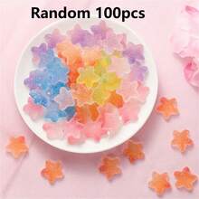 5/10/20/30/50/60/80/100pcs Colorful Mini Flat Gummy Bear, Star, Heart Shaped Resin Decoration Accessories For Jewelry Making, Crafts, Phone Decor, Scrapbooking, Nail Art