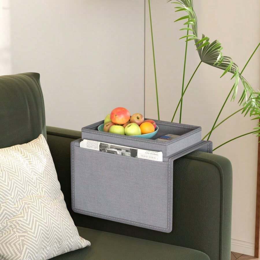 2/1pc High-Quality Sofa Storage Bag, Multifunctional Foldable Sofa Armrest Storage Box, Suitable For Remote Control, Cups, Books And Magazines, Beverages, Mobile Phones, Commonly Used Tool Storage, Essential For Living Rooms, Home Decoration,Valentine's Day Gifts, Valentine's Day Decorations, Easter(The Image Is A Rendering And May Have Slight Differences From The Actual Product) - Multicolor - View 1