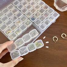 Jewelry Storage Box With Lid, Jewelry Storage Box, Clear Jewelry Storage Box, Multifunctional Jewelry Storage Box, Large Capacity Jewelry Storage Box, Ring Storage Box, Earring And Stud Earring Storage Box, Nail Art Storage Box, Anti-Oxidation, Large Capacity, Removable, Multifunctional, Transparent