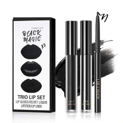 QIUFSSE 3 In 1 Lip Liner Pencil And Lipstick Lipgloss Set Matte Lipstick Lip Gloss Kit Long-Lasting Nonstick Cup Smudge Proof Lip Kits With Lip Liner,Moisturizing Lip Tint Lip Stain Makeup