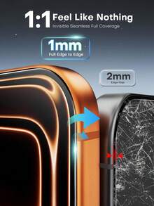 ZYONS 2pcs Tempered Glass Screen Protector Full Screen Coverage High Transparency Tempered Glass Screen Film Compatible With IPhone 17 Pro Max/17 Air/16e /16 Plus/16 Pro Max/15 Pro Max/14 Pro Max/13 Mini 12 11 Pro Max X XR XS Max Protective Glass Film, Anti-Fingerprint, Clear HD, 9H Hardness, Shockproof, Perfect Adhesion, Case Friendly